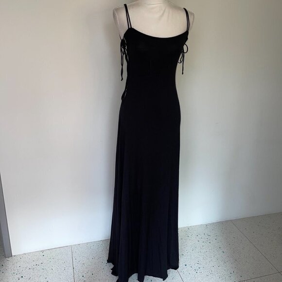Rachel Pally Maxi Dress Womens Small Lace Up Side Black Sleeveless Made In USA - Picture 11 of 14